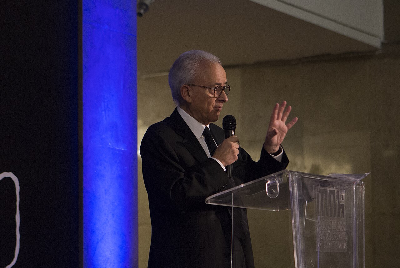 Naukowiec Antonio Damasio podczas wykładu na Copernicus Festival w Krakowie